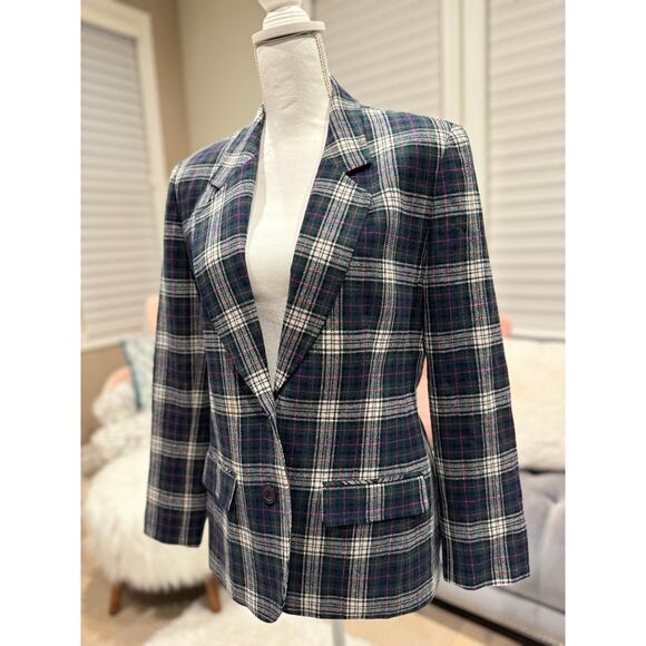 MSRP $329 Vintage Pendleton 100% Virgin Wool Plaid Blazer Size 10 | QUICK SHIP - Picture 1 of 9